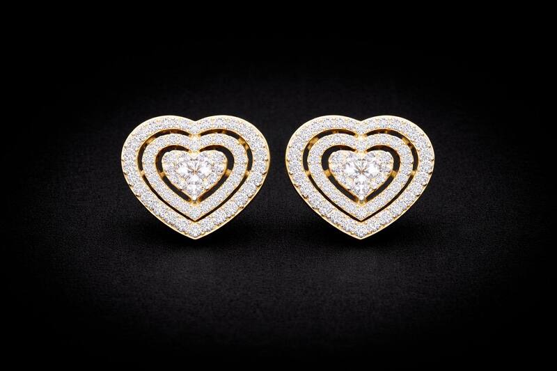 Silver idhyam stud with gold finish