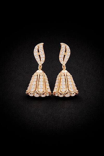 Silver ponni stud with rosegold finish