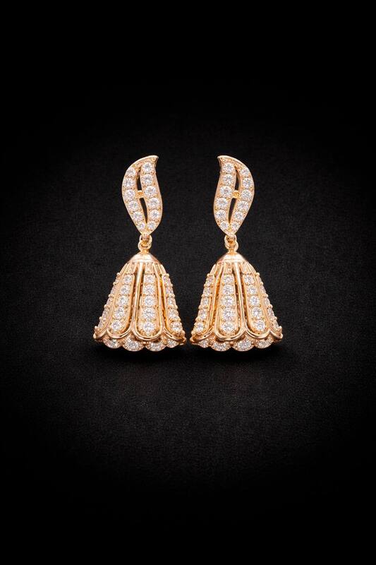 Silver ponni stud with rosegold finish