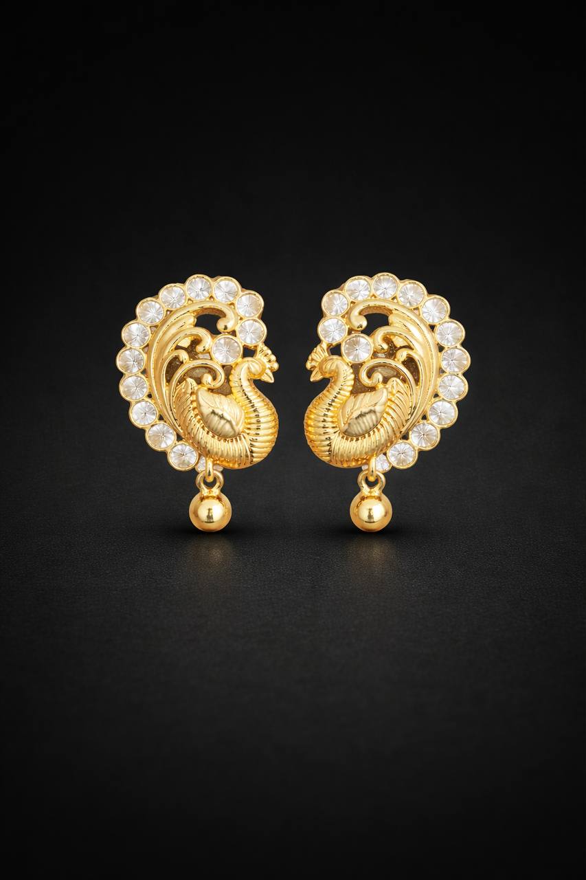 Silver annam stud with gold finish
