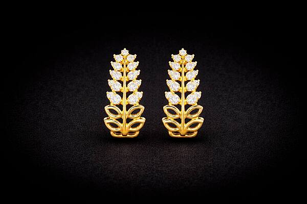 Silver valayam stud with gold finish