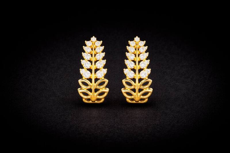 Silver valayam stud with gold finish