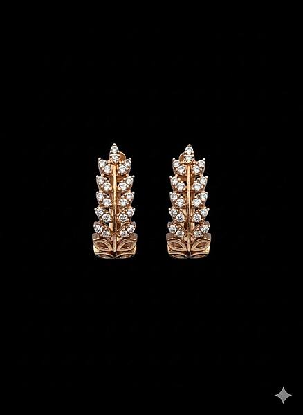 Silver valayam stud with rosegold finish