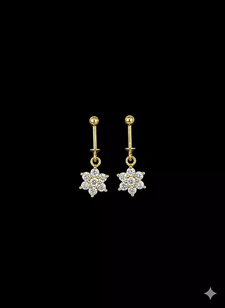 Silver white stone bugadi with gold finish