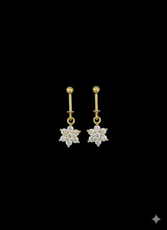 Silver white stone bugadi with gold finish