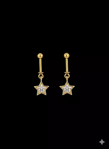 Silver star bugadi with gold finish
