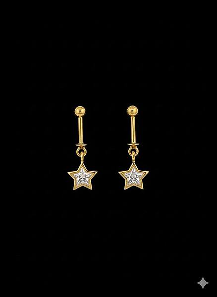 Silver star bugadi with gold finish