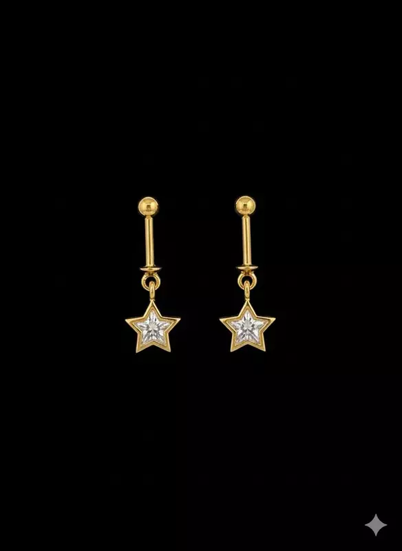 Silver star bugadi with gold finish