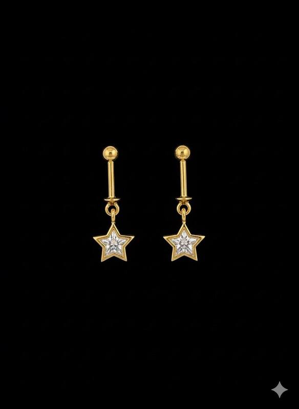 Silver star bugadi with gold finish