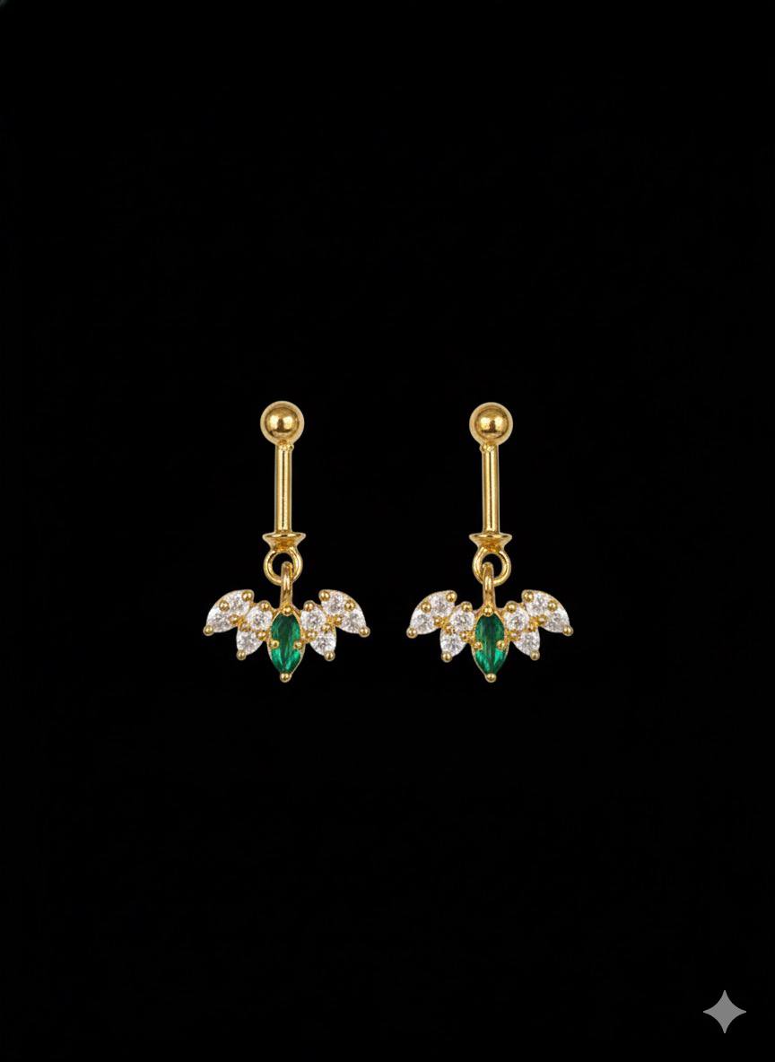 Silver green vazhai bugadi with gold finish