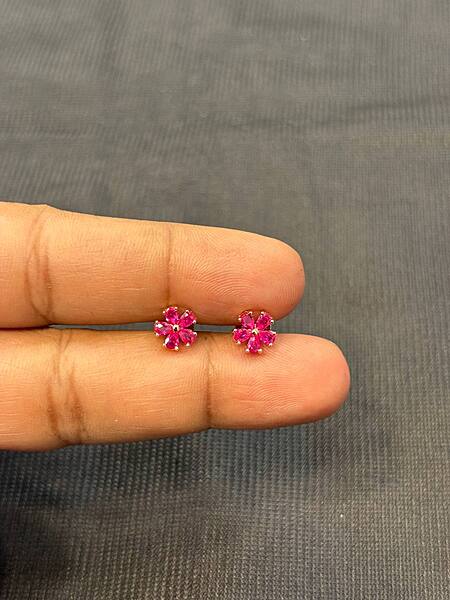 Silver rosy flower with rosegold finish