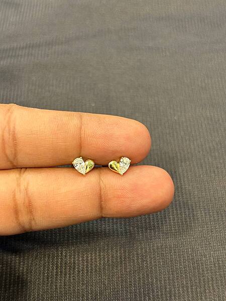 Silver crystal stud with gold finish