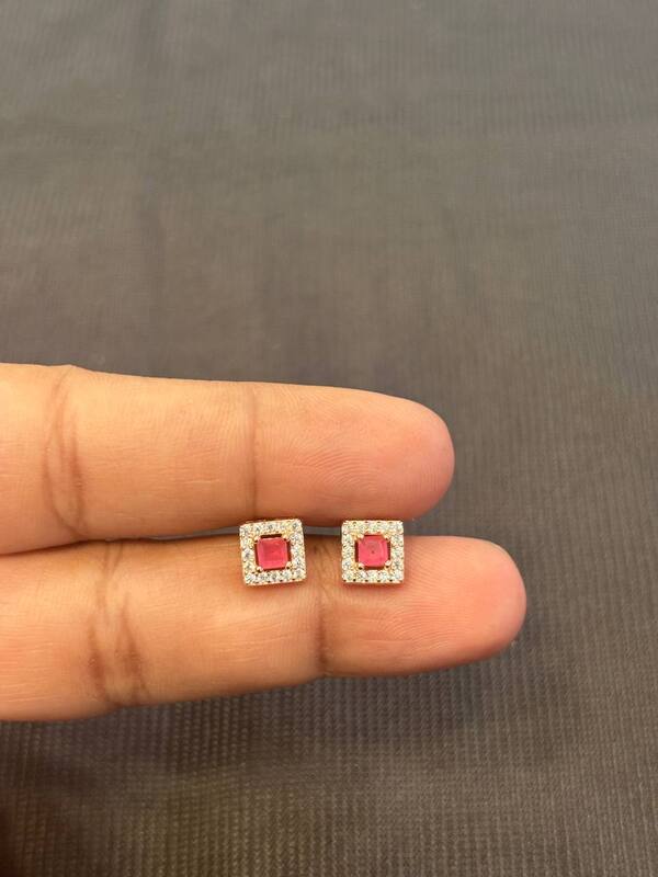 Silver pink square with rosegold finish