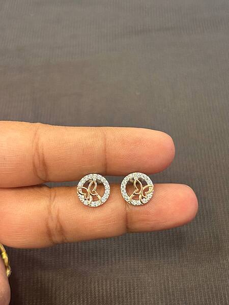 Silver butterfly stud with multicolour