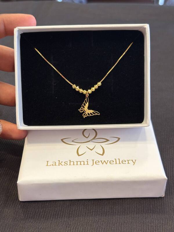 Silver butterfly chain with gold finish