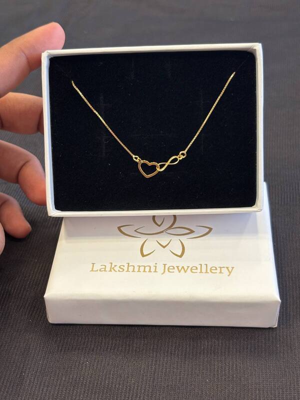 Silver heart infinity chain with gold finish