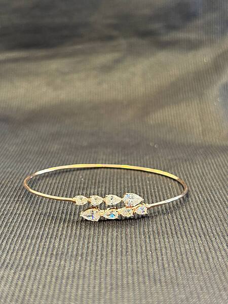 Silver white saram with rosegold finish