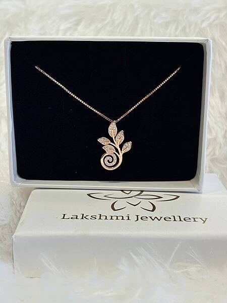 Silver kandeebam chain with rosegold finish