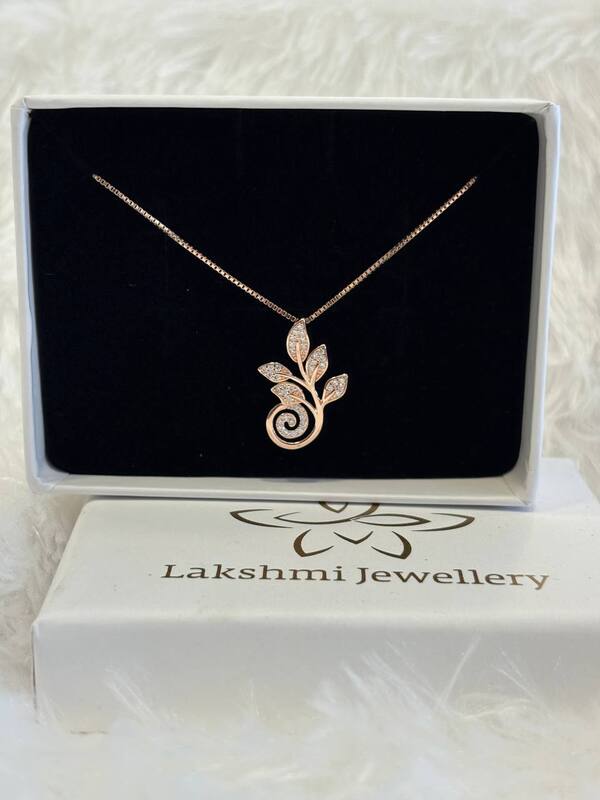 Silver kandeebam chain with rosegold finish