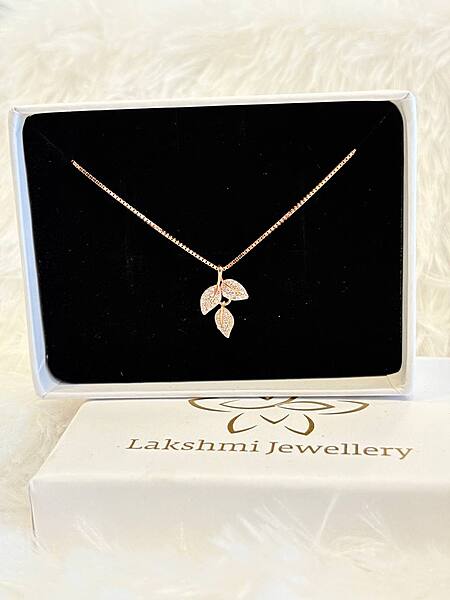 Silver thulir illai chain with rosegold finish