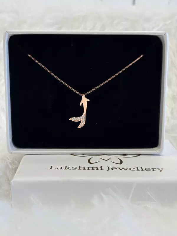 Silver anchor chain with rosegold finish