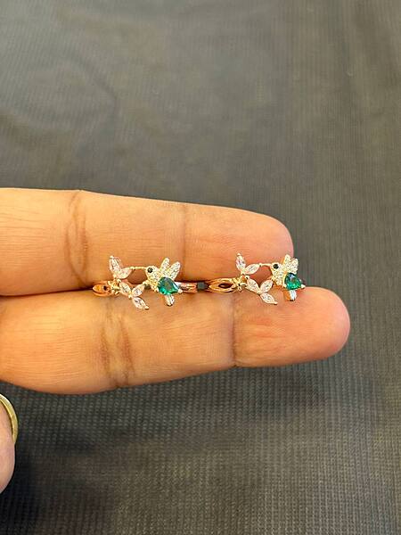 Silver kuruvi toe ring with rosegold finish