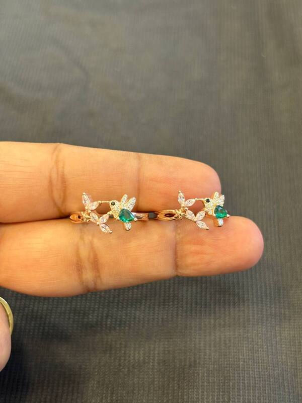 Silver kuruvi toe ring with rosegold finish