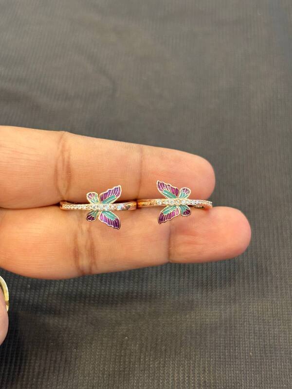 Silver horizon butterfly with rosegold finish