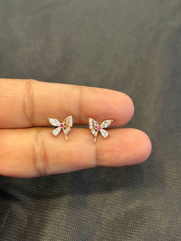 Silver half petal pink with rosegold finish