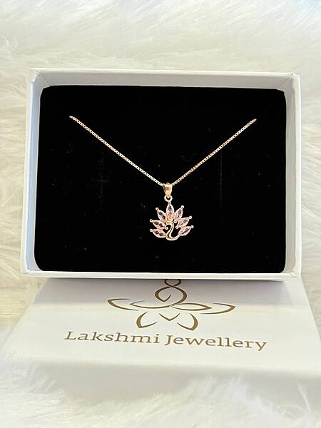 Silver mayil chain with rosegold finish