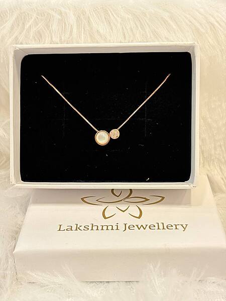 Silver doublee round chain with rosegold finish