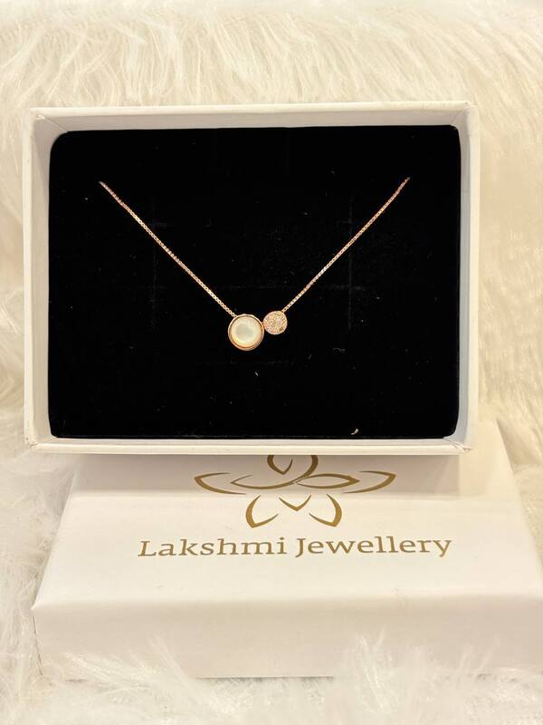 Silver doublee round chain with rosegold finish