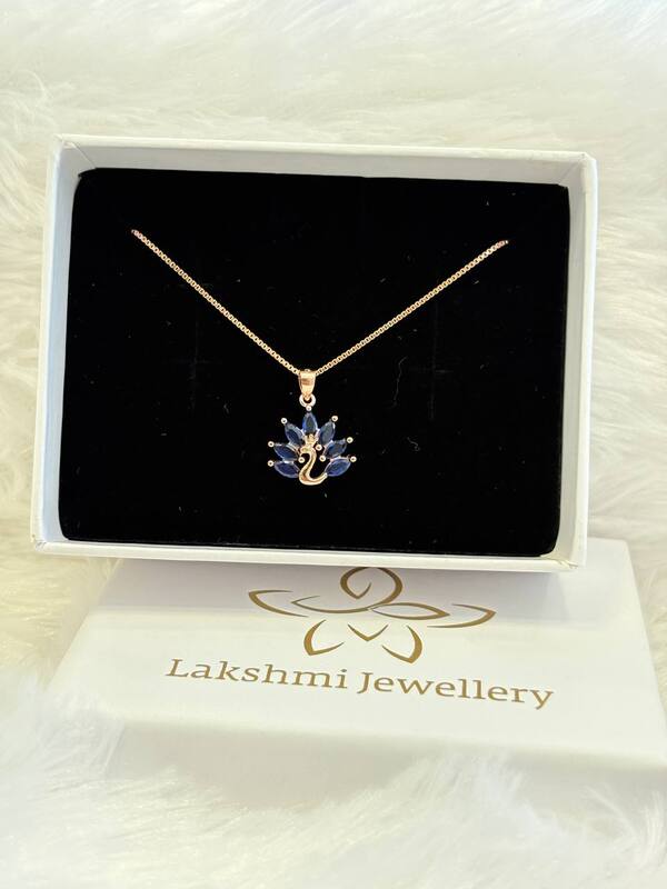 Silver pink mayil chain with rosegold finish