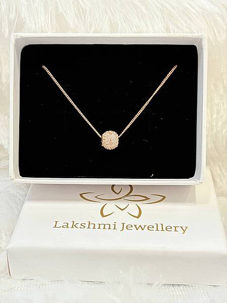 Silver ball chain with rosegold finish