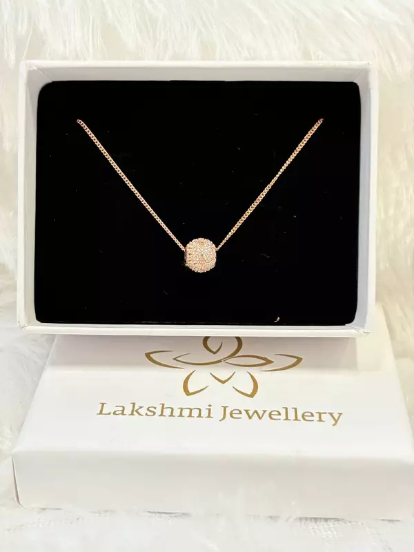 Silver ball chain with rosegold finish