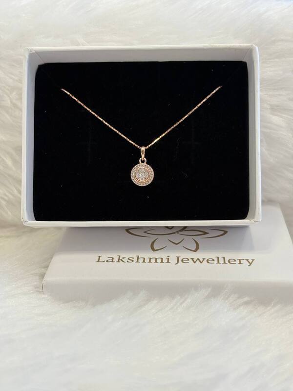 Silver double layer round chain with rosegold finish