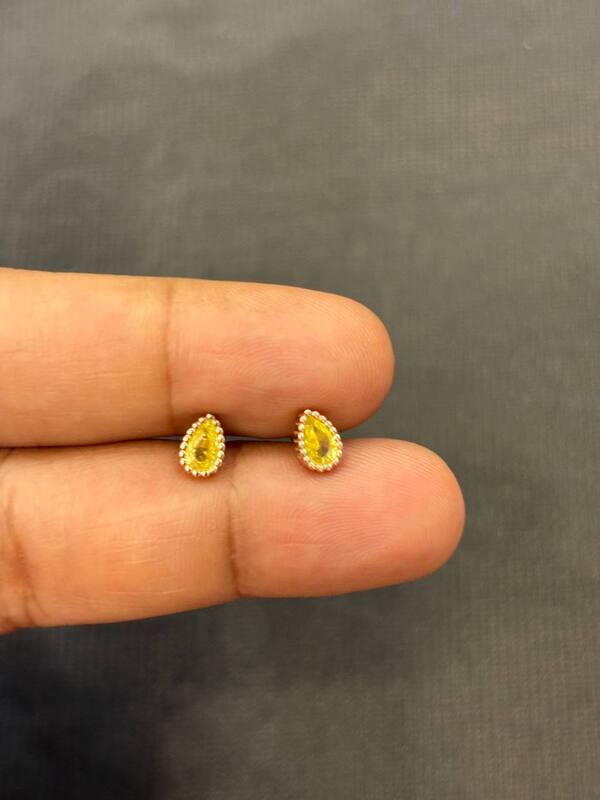 Silver droplet second stud with rosegold finish