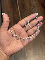 Silver aruvi necklace