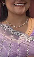 Silver aruvi necklace