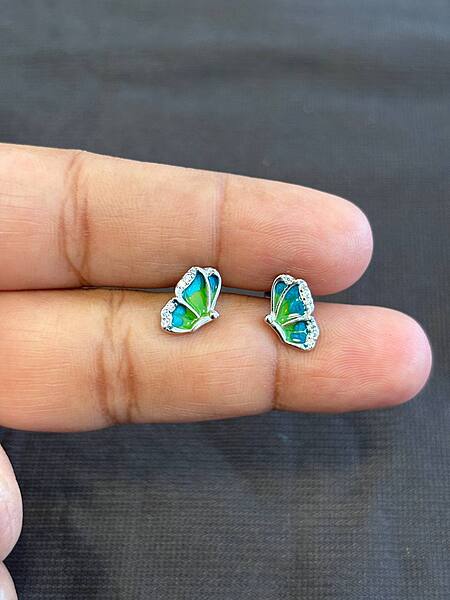 Silver multicolout butterfly