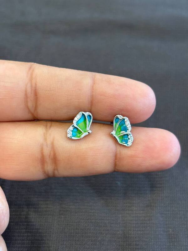 Silver multicolout butterfly