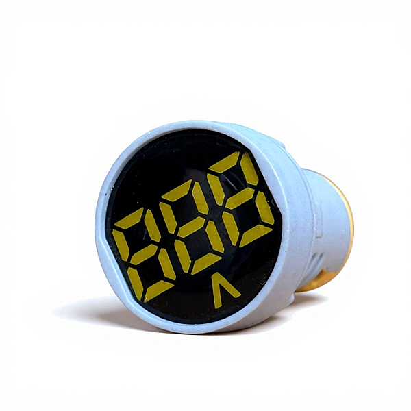 Yellow AC 60-500V LED Voltage Meter Indicator Signal - 22.5mm