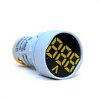 Yellow AC 60-500V LED Voltage Meter Indicator Signal - 22.5mm