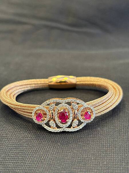 Silver pinky magnetic rope with rosegold finish