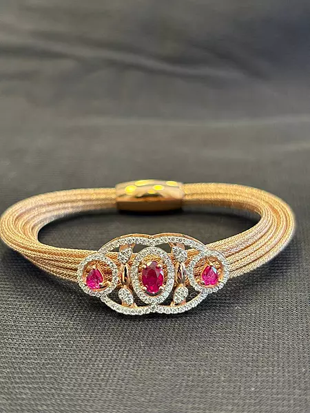 Silver pinky magnetic rope with rosegold finish