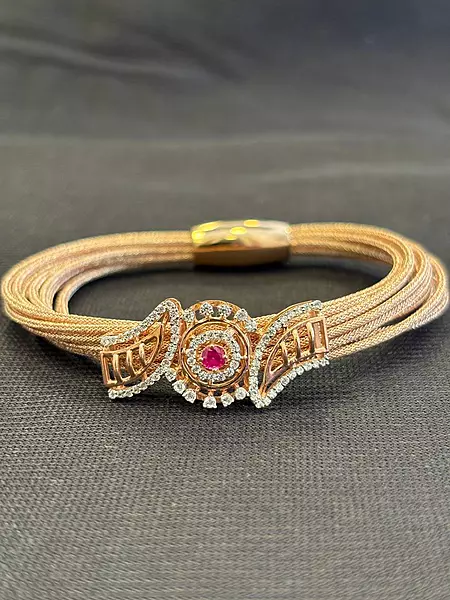 Silver gauri magnetic rope with rosegold finish