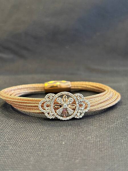 Silver wheel magetic rope with rosegold finish