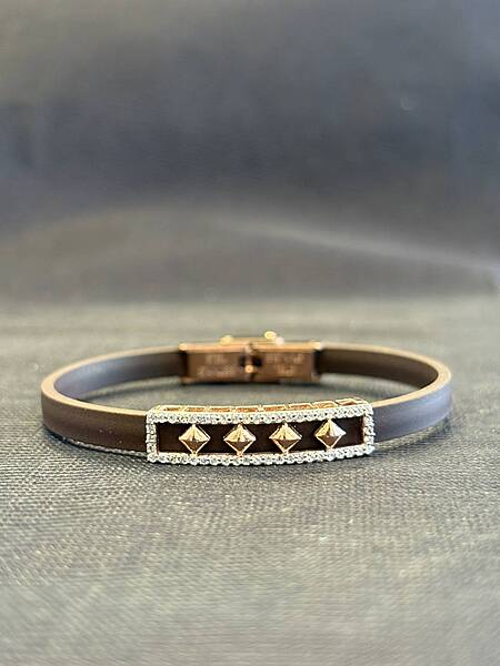 Silver nethraa unisex band with rosegold finish