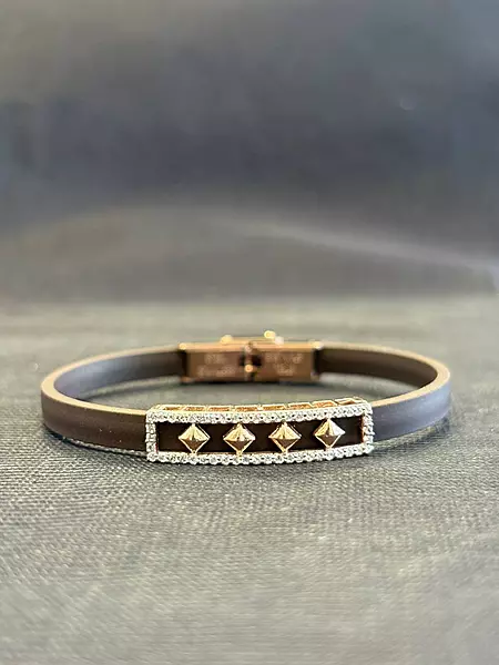 Silver nethraa unisex band with rosegold finish
