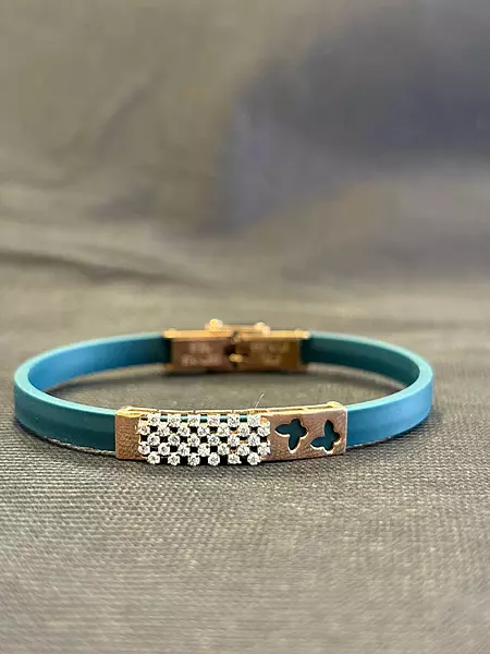 Silver butterfly unisex band with rosegold finish